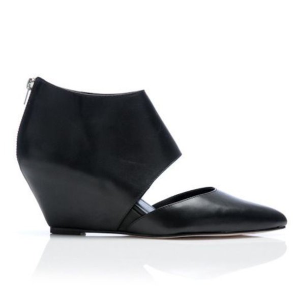 Loeffler Randall Black Annie Cutout Bootie Wedges - Picture 5 of 8